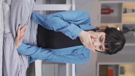 Vertical-video-of-Young-woman-with-nausea.